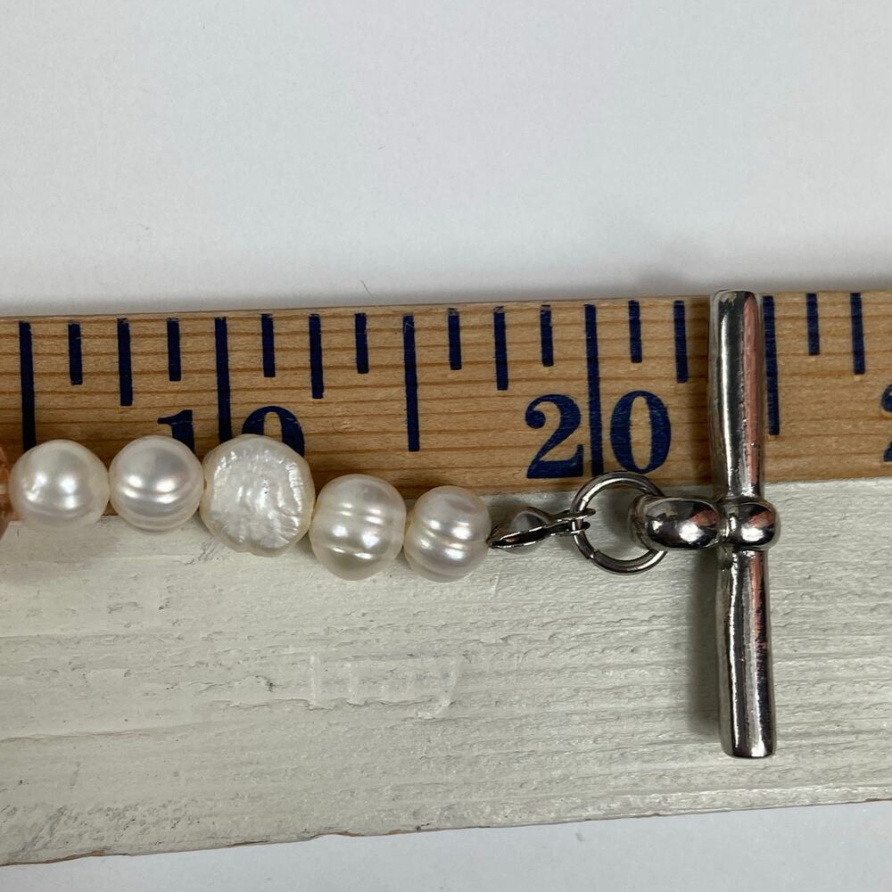 Multi Color Glass Bead Mushroom Pearl Necklace 20 Inches Necklace - Picture 8 of 8